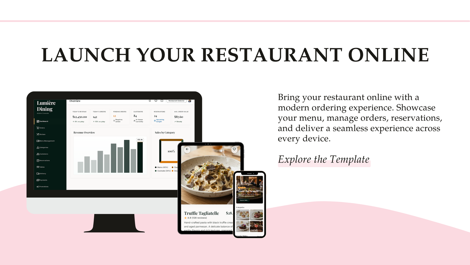 Lumière Dining – Restaurant Ordering & Management HTML UI Kit